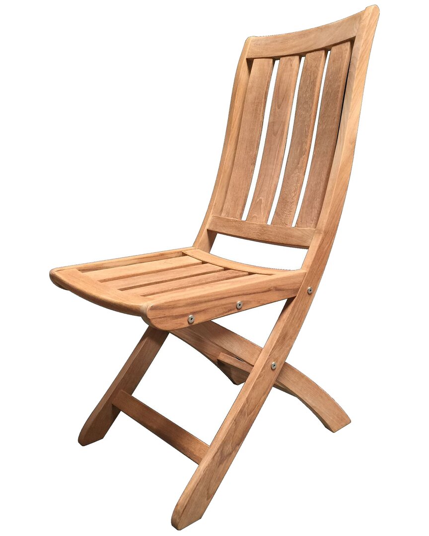 Curated Maison Corbin Teak Outdoor Folding Chair In Brown