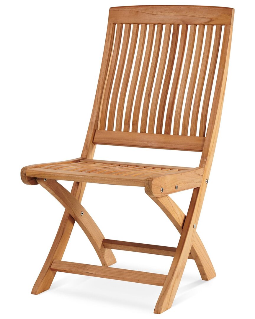Curated Maison Florence Teak Folding Side Chair In Brown