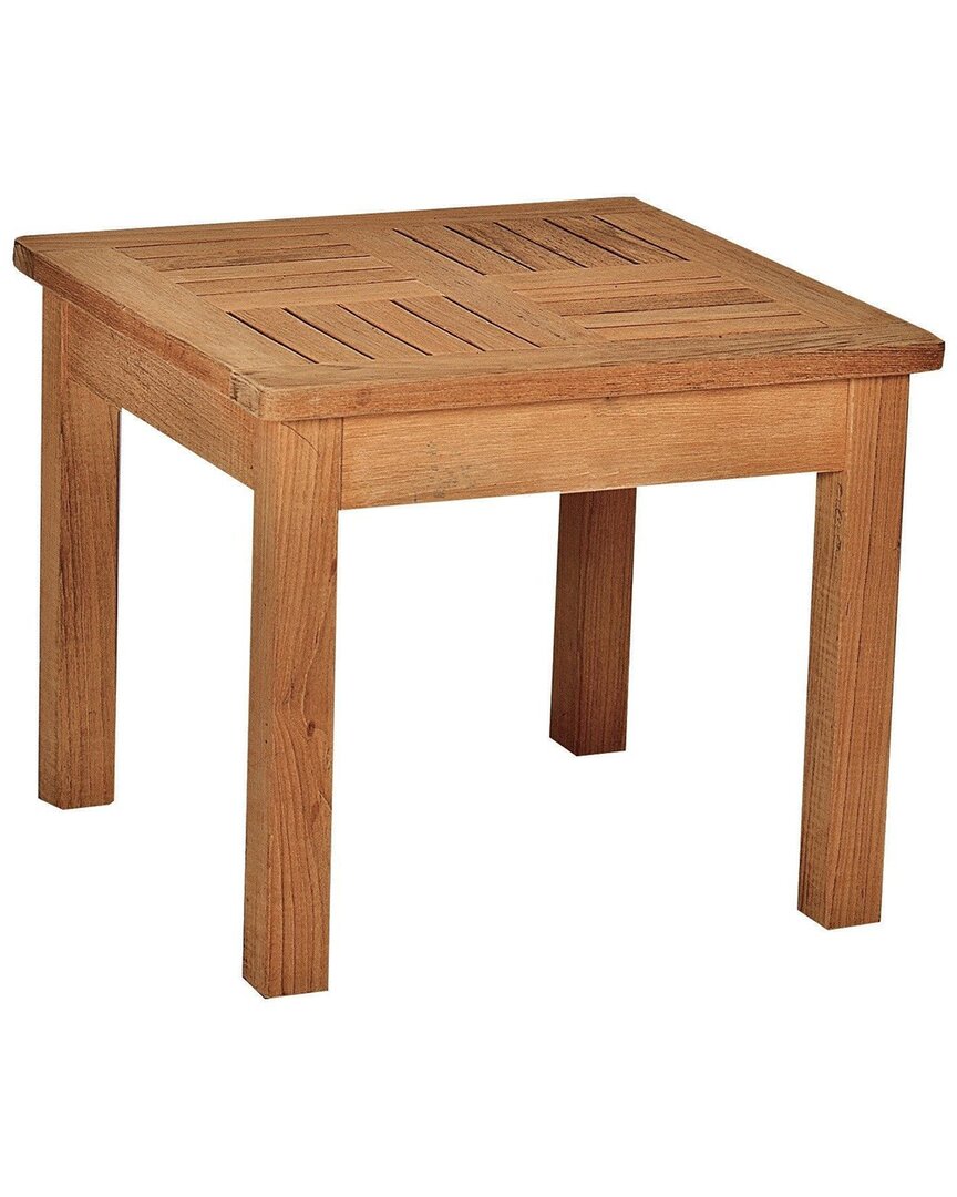 Curated Maison Dionne Square Teak Outdoor Side Table In Brown