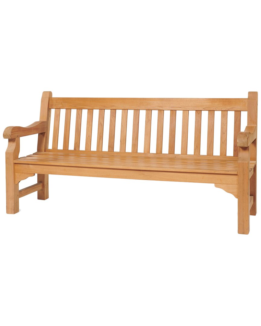 Curated Maison Belrose 2 Person Teak Outdoor Bench In Brown