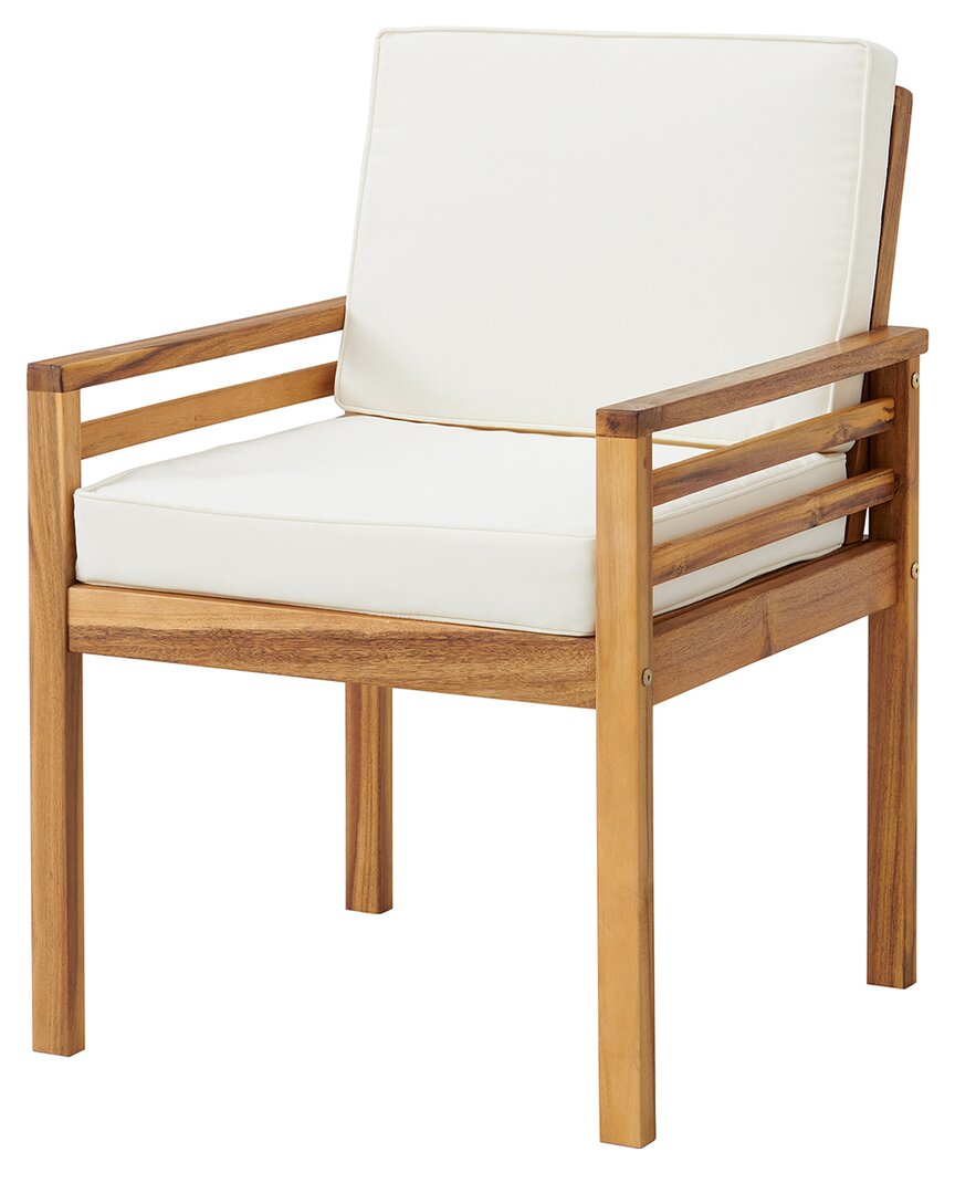 Shop Alaterre Furniture Okemo Acacia Outdoor Dining Chair With Cushion In Natural