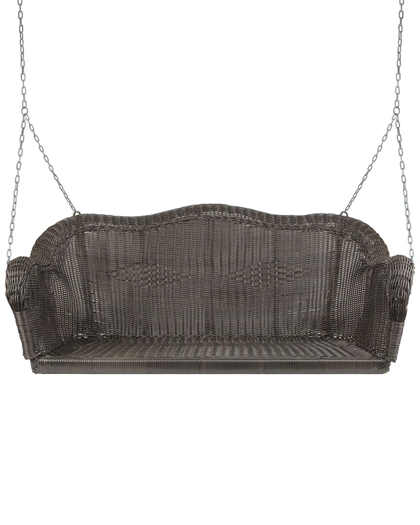 NORTHLIGHT NORTHLIGHT HAND WOVEN RESIN WICKER PORCH SWING WITH CHAIN
