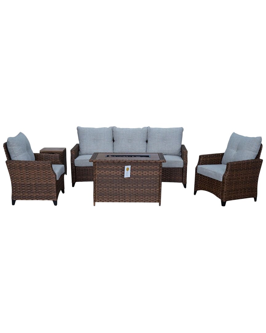 Courtyard Casual Costa Mesa 5pc Sofa Set In Brown