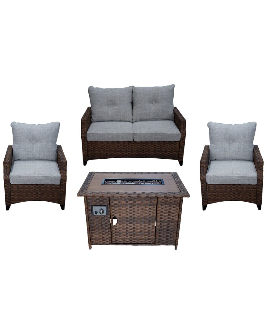 Courtyard Casual Costa Mesa 5pc Loveseat Set In Brown
