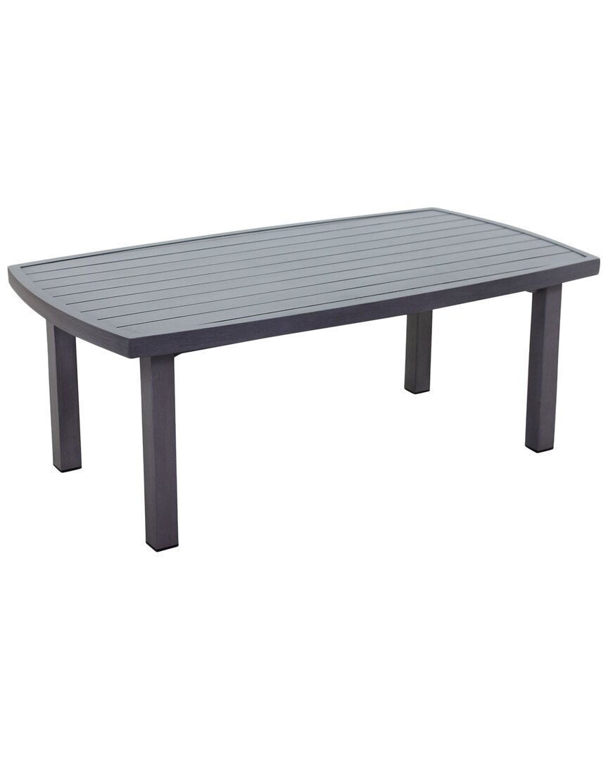 Courtyard Casual Cabo Aluminum 48in Rectangle Coffee Table In Grey