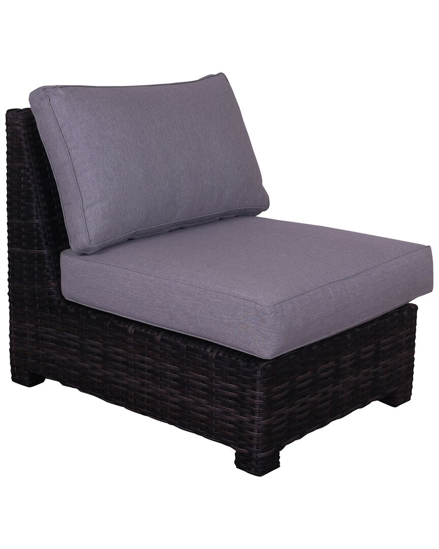 Courtyard Casual St Lucia Silver Oak Armless Middle Chair With Cushions