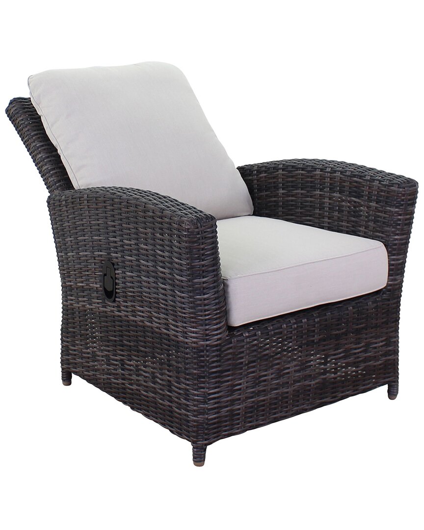 Courtyard Casual Chelshire Silver 6pc Recline Seating Set With One Sofa, One Chow Dining Table, Two In Silver