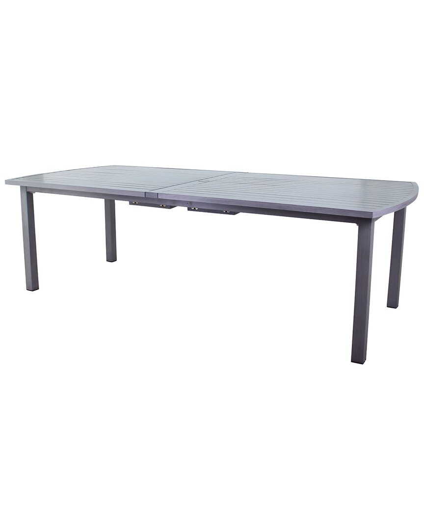 Courtyard Casual Creative Outdoor Products  Cabo Aluminum 87in /108in Extension Dining Table In Grey