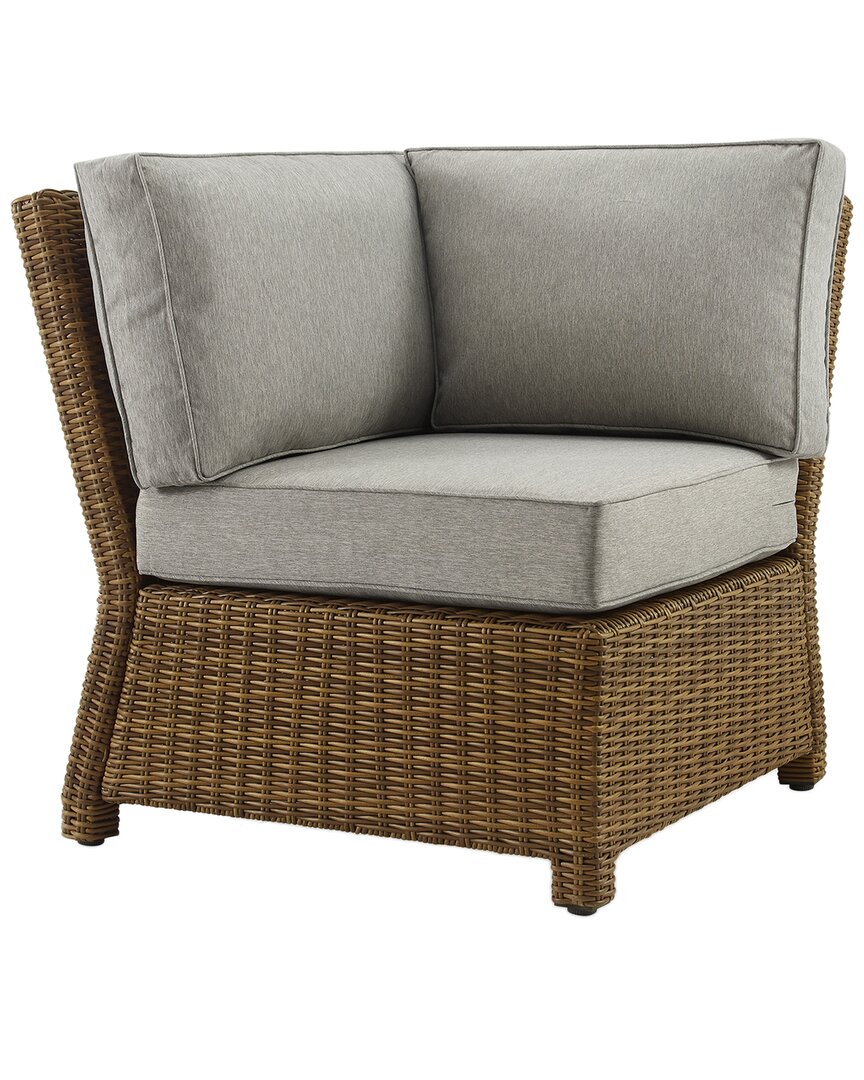 Shop Crosley Furniture Bradenton Outdoor Wicker Sectional Corner Chair In Gray