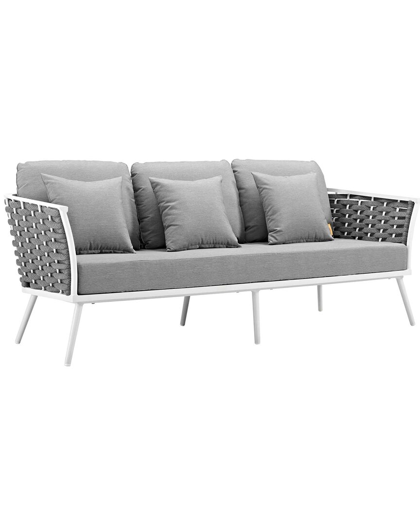Modway Outdoor Stance Outdoor Patio Aluminum Sofa In Gray