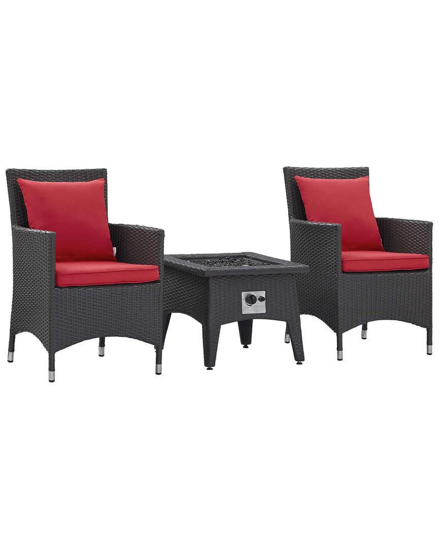 Modway Convene 3pc Set Outdoor Patio With Fire Pit In Multi