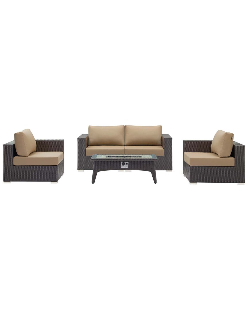 Modway Convene 5pc Set Outdoor Patio With Fire Pit In Multi