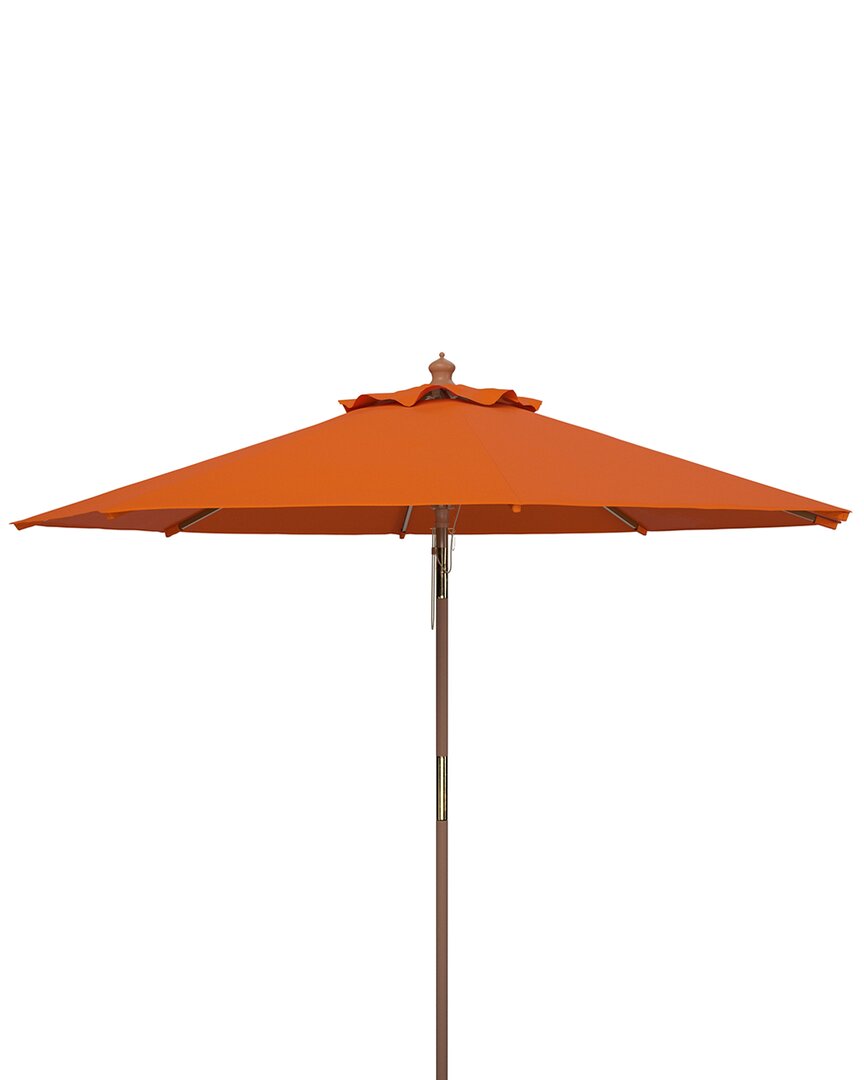 Safavieh Bethany 9ft Wooden Umbrella In Orange