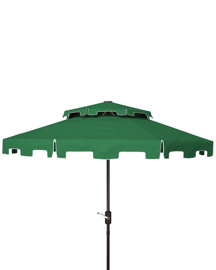 Shop Safavieh Zimmerman 9ft Dbletop Umbrella In Green