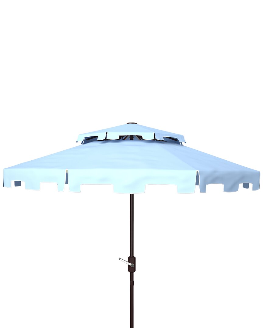 Safavieh Zimmerman 9ft Dbletop Umbrella In Blue