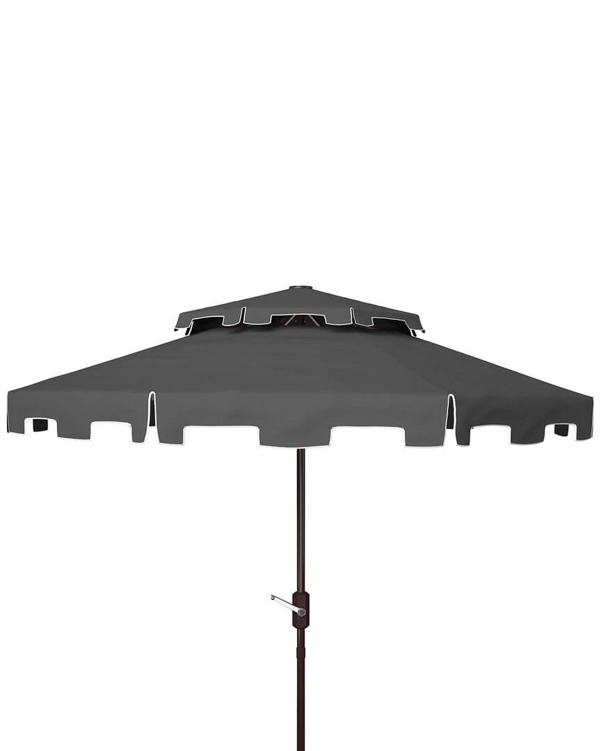Safavieh Zimmerman 9ft Dbletop Umbrella In Grey