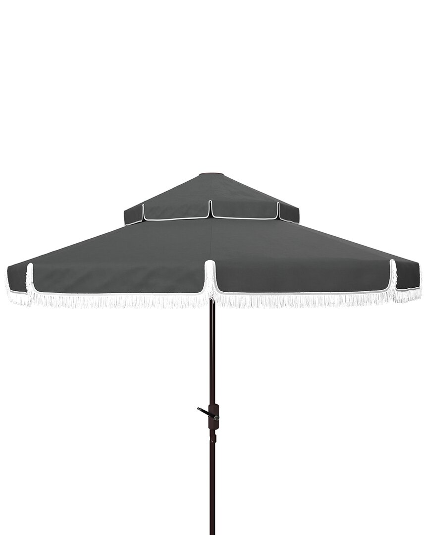 Safavieh Milan 9ft Dbletop Umbrella In Grey
