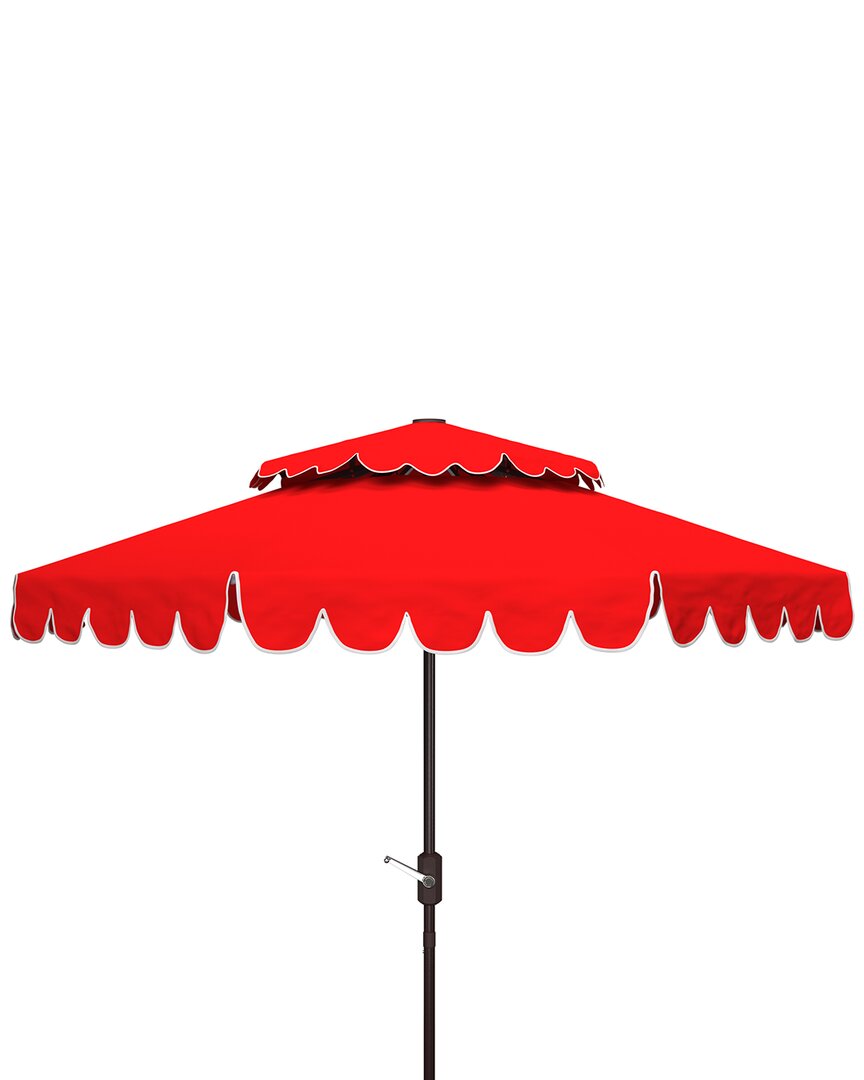 Safavieh Venice 9ft Dbletop Umbrella In Red