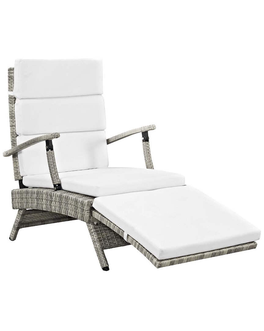 Modway Outdoor Chaise Wicker Rattan Lounge Chair