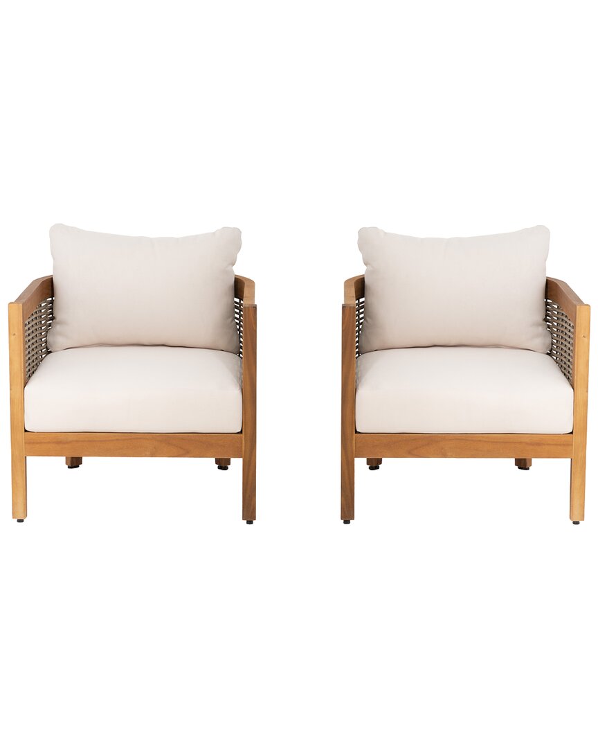 Linon Set Of 2 Chaddsley Outdoor Club Chair In White