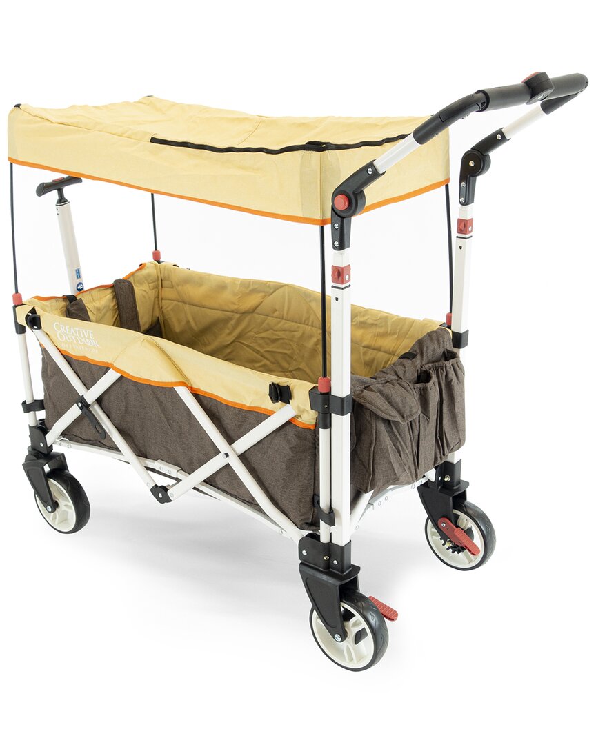 Creative Outdoor Products Pack & Push Ultra Compacy Folding Stroller Wagon W In Brown