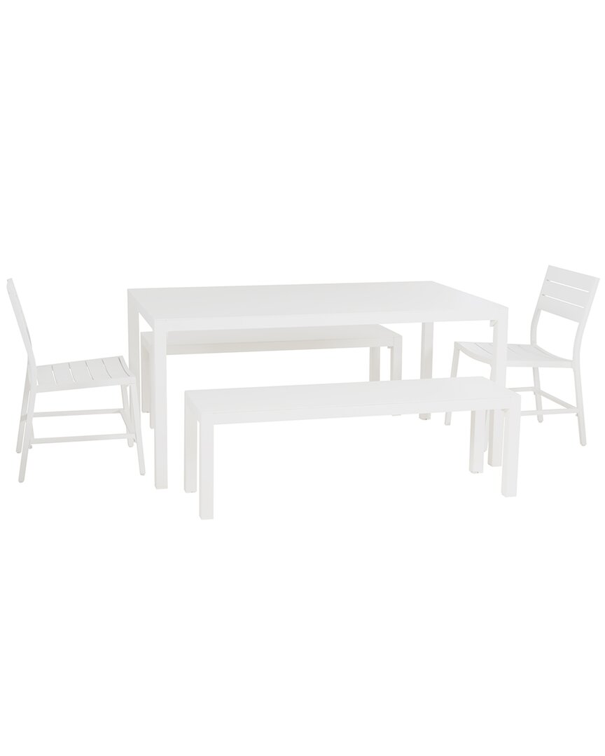 Linon Holland Aluminum 5pc Dining Set In White