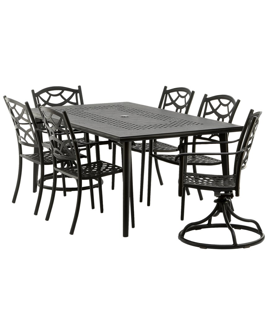 National Tree Company Darby Collection 7pc All-weather Dining Set In Black