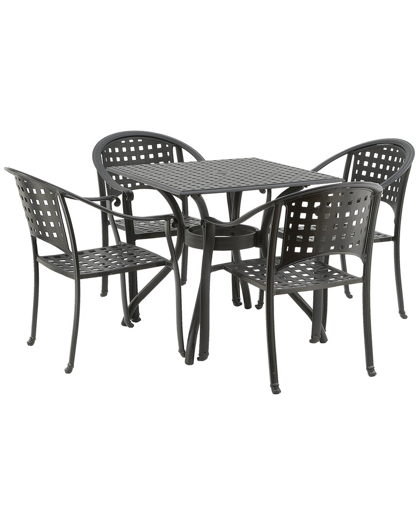National Tree Company Bourton Collection 5pc All-weather Dining Set In Charcoal