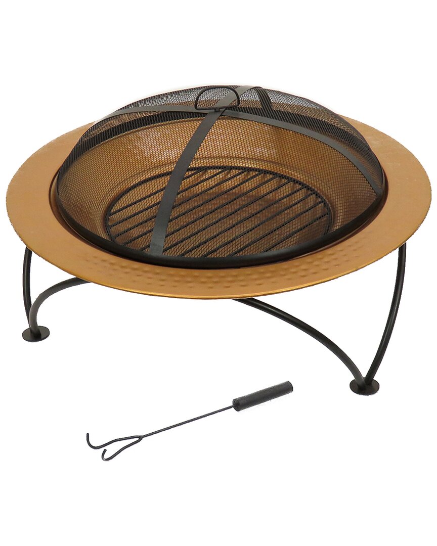 National Tree Company 33in Hammecopper Fire Pit With Stand & Screen In Copper