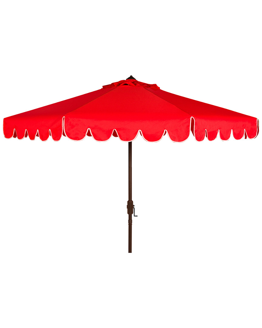 Safavieh Venice Single Scallop 9ft Crank Outdoor Push Button Tilt Umbrella