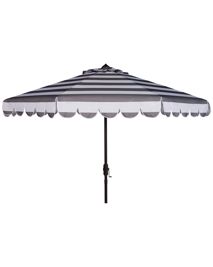 Safavieh Maui Single Scallop Striped 9ft Crank Push Button Tilt Umbrella