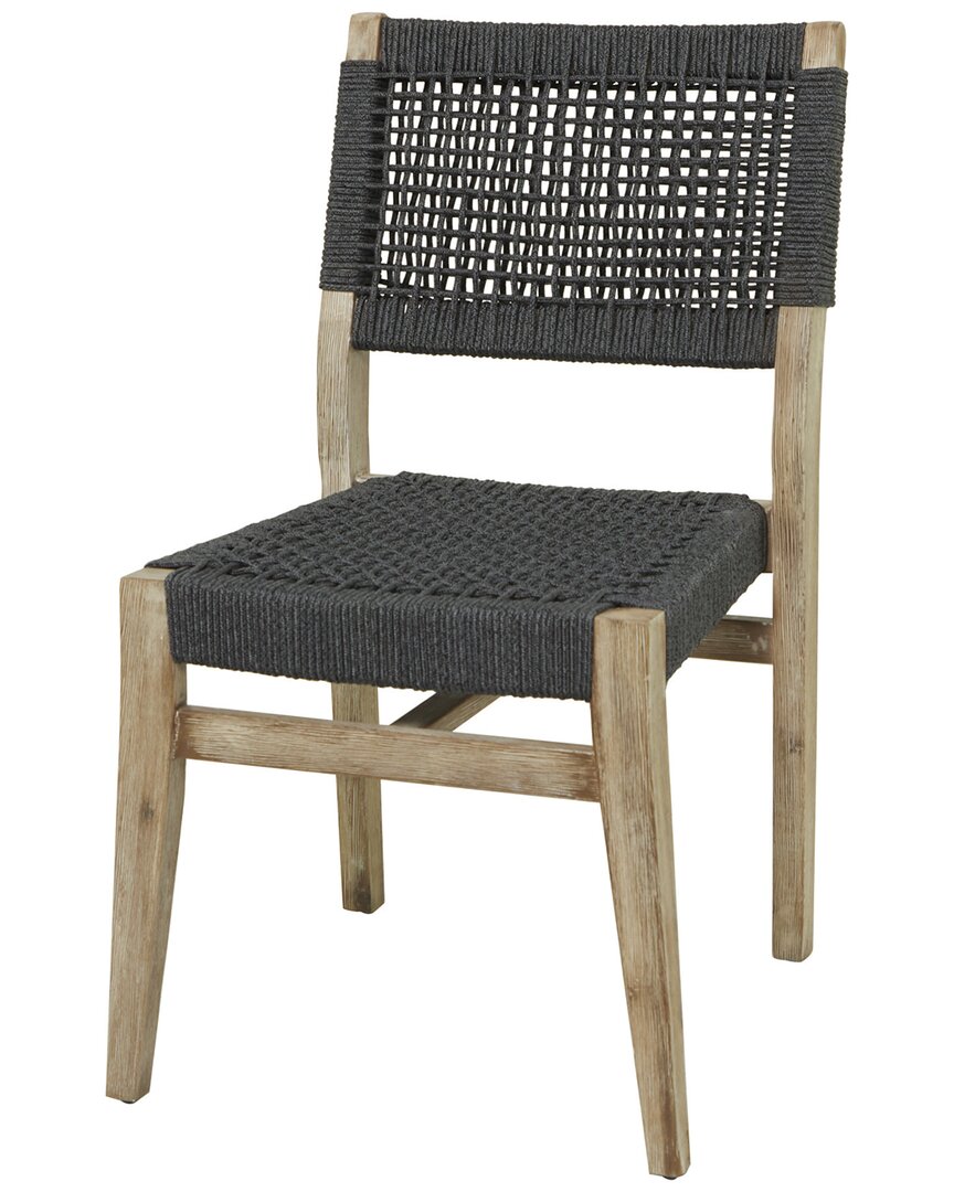 Peyton Lane Contemporary Dark Wood Outdoor Dining Chair In Gray