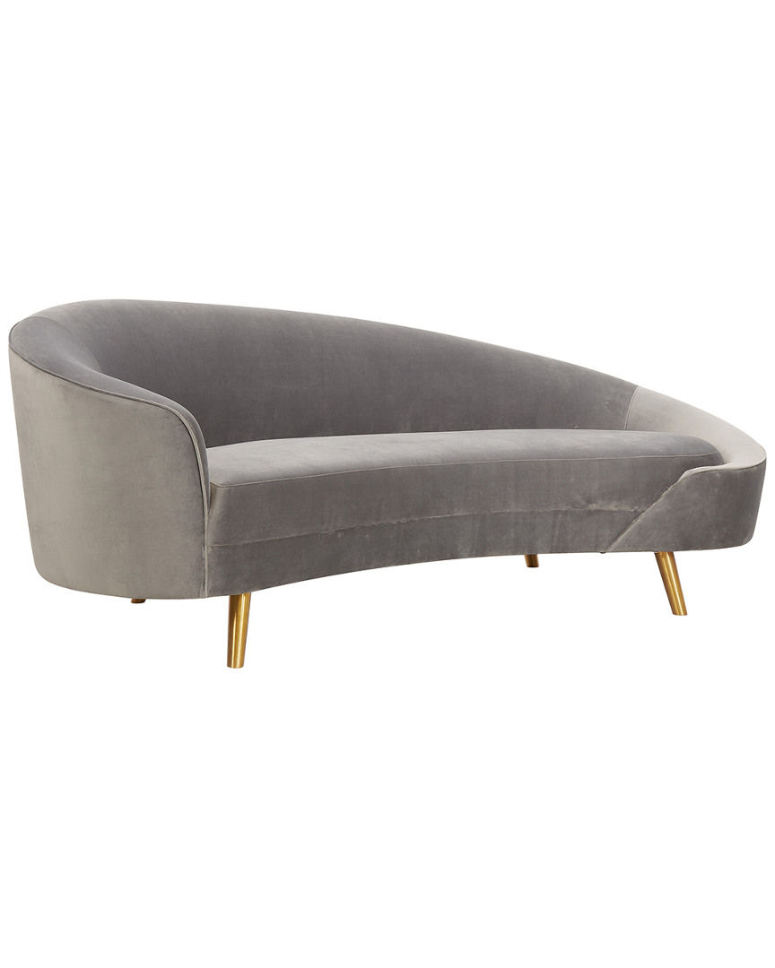Tov Furniture Cleopatra Grey Velvet Sofa In Gray