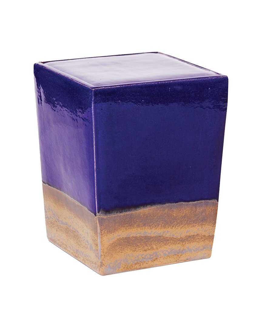 Seasonal Living Two Glaze Square Cube Set Of Two In Blue