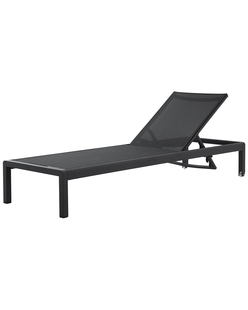 Design Guild Bask Performance Mesh Outdoor Chaise Lounge In Black