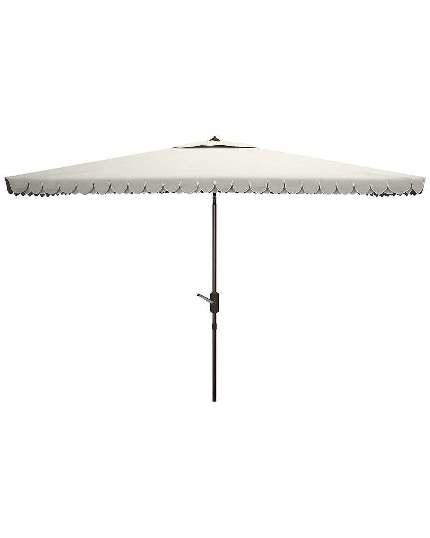 Safavieh Elegant Valance 6.5 X 10 Ft Rect Umbrella In White