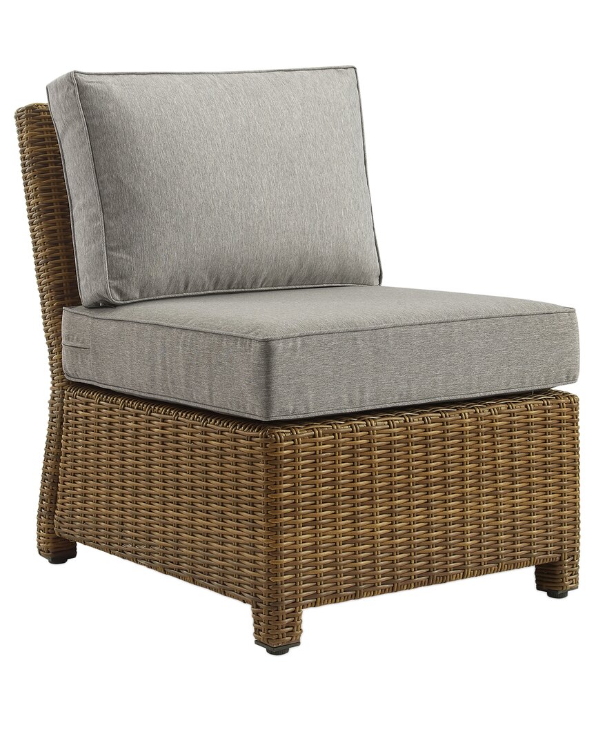 Shop Crosley Furniture Bradenton Outdoor Wicker Sectional Center Chair In Gray