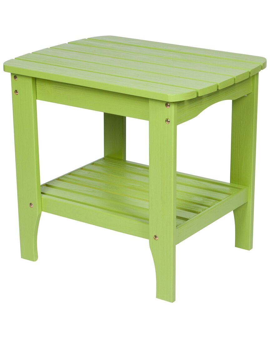 Shine Co. 2-tier Weather-resistant Wood Outdoor Side Table In Green