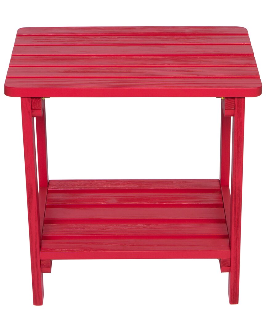Shine Co. Dnu 2-tier Weather-resistant Wood Outdoor Side Table In Red