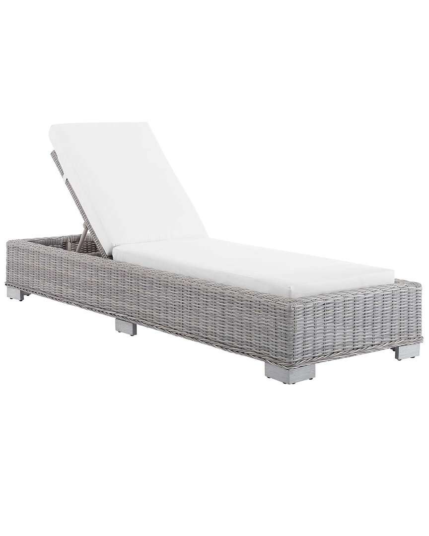Modway Conway Sunbrella Outdoor Patio Wicker Chaise In Grey