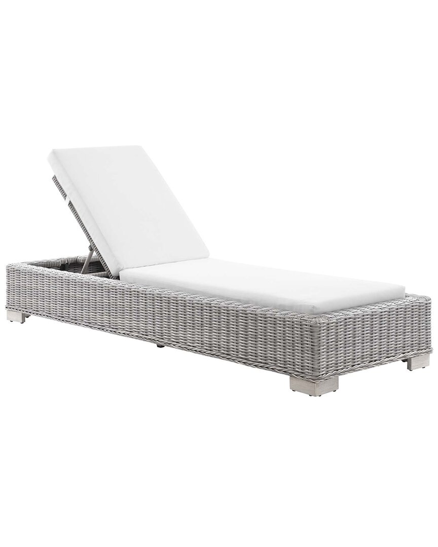 Modway Conway Sunbrella Outdoor Patio Wicker Chaise In Grey