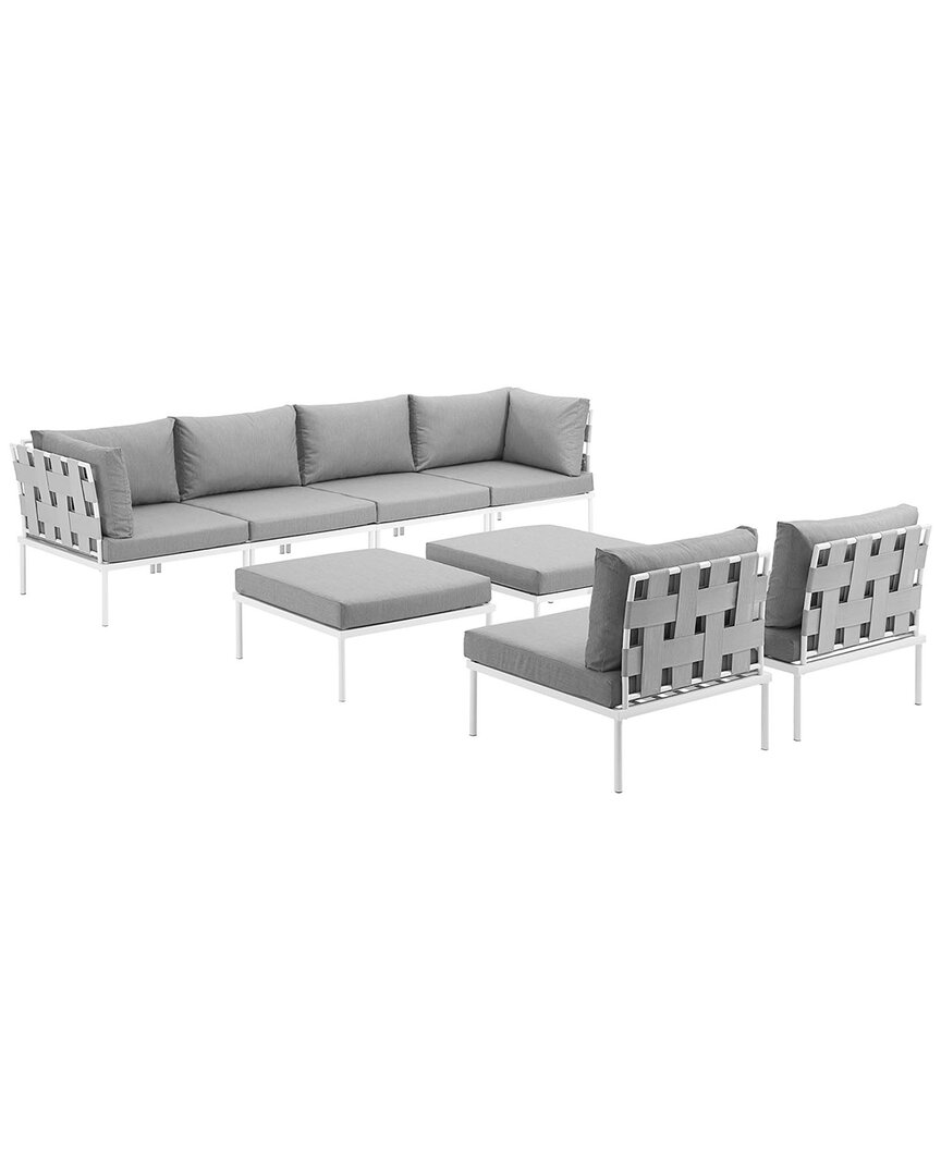Modway Harmony 8-piece Outdoor Patio Sectional Sofa Set In White
