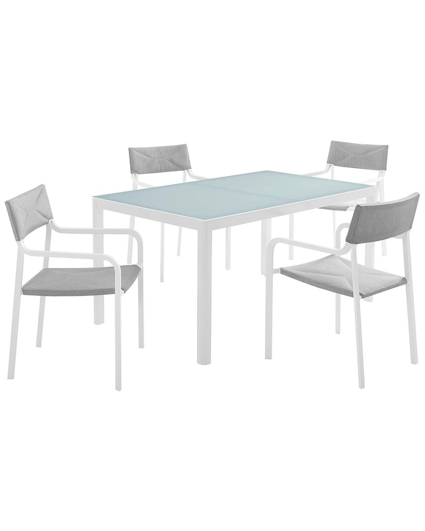 Modway Raleigh 5pc Outdoor Patio Dining Set In White