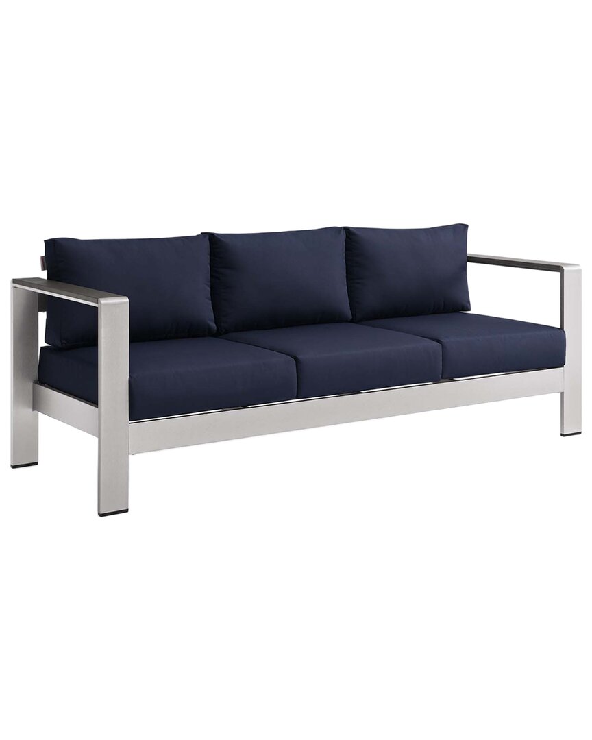 Modway Shore Outdoor Patio Sofa In Silver