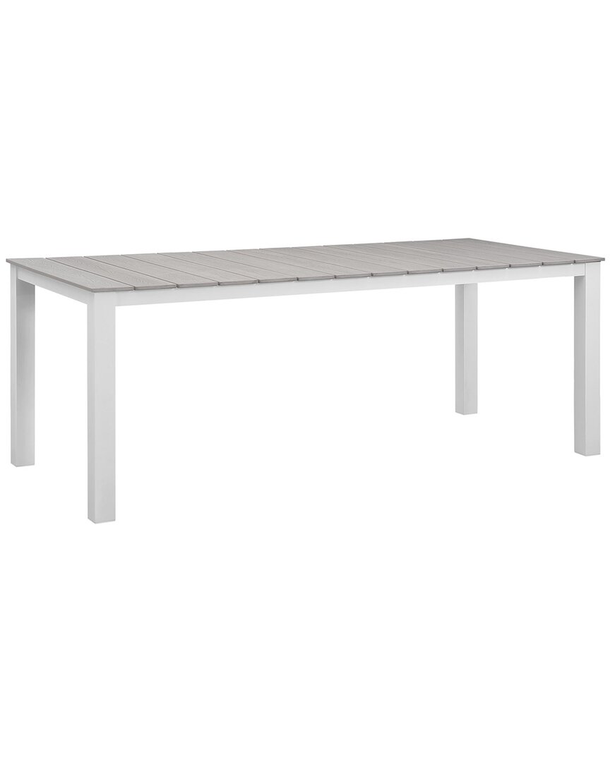 Modway Maine 80in Outdoor Patio Dining Table In White