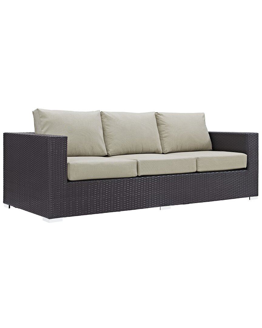 Modway Convene Outdoor Patio Sofa In Brown