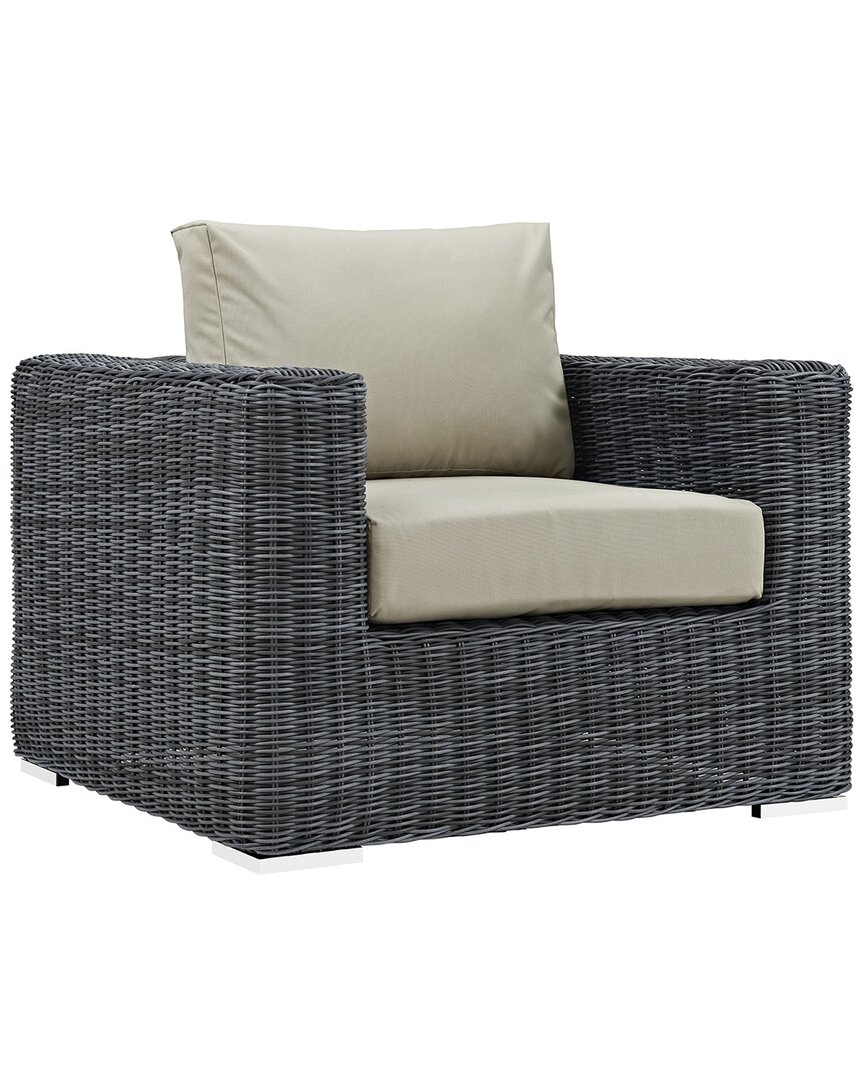 Modway Summon Outdoor Patio Fabric Sunbrella Armchair In Beige