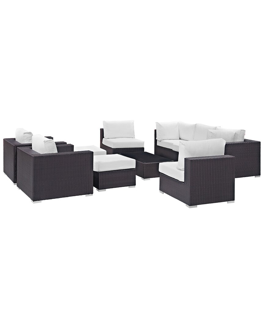 Modway Convene 10-piece Outdoor Patio Sectional Set In Brown