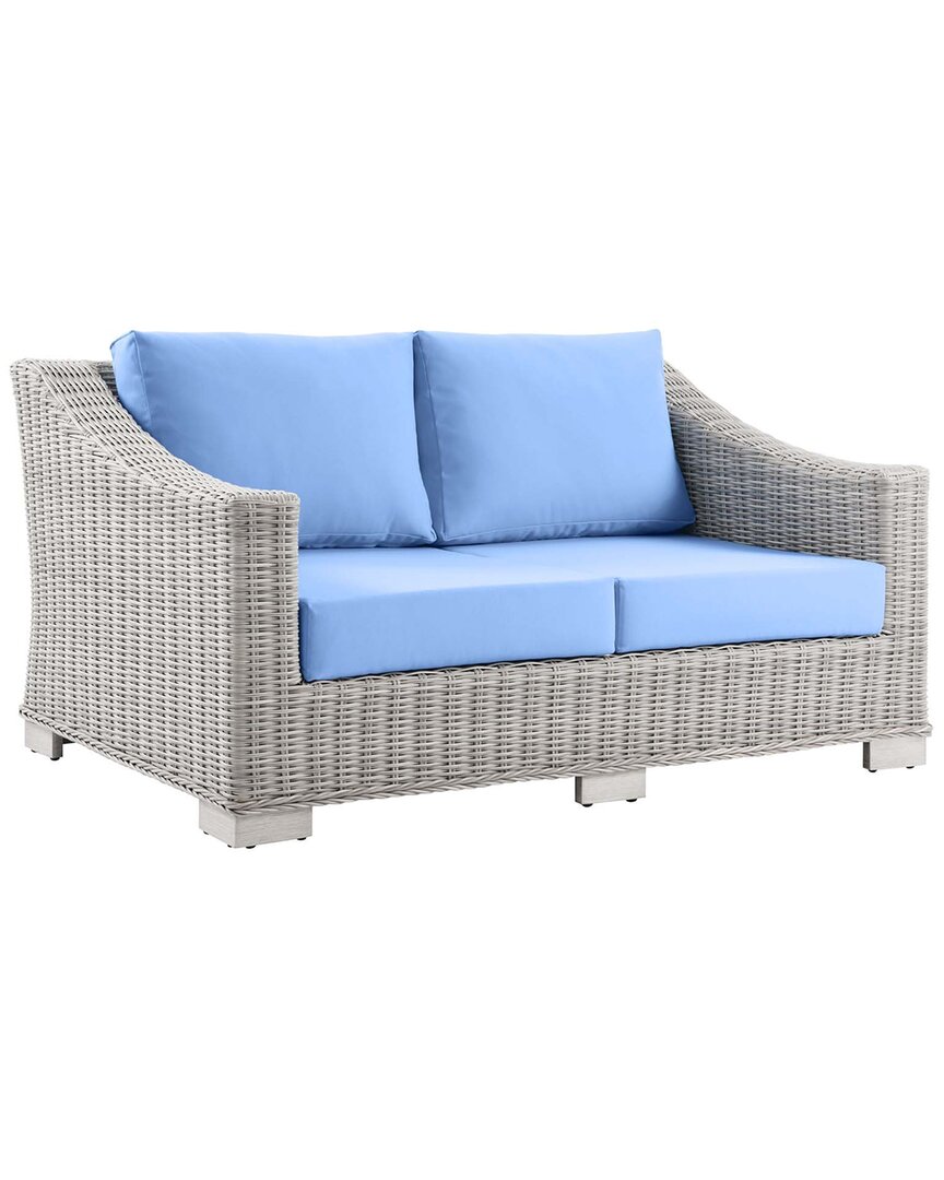 Modway Conway Outdoor Patio Rattan Loveseat In Gray