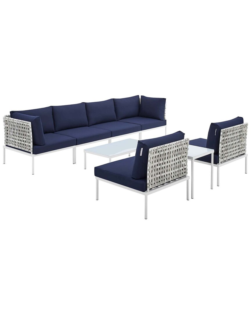 Modway Harmony 8-piece Sunbrella Outdoor Patio All Mesh Sectional Sofa Set In Gray